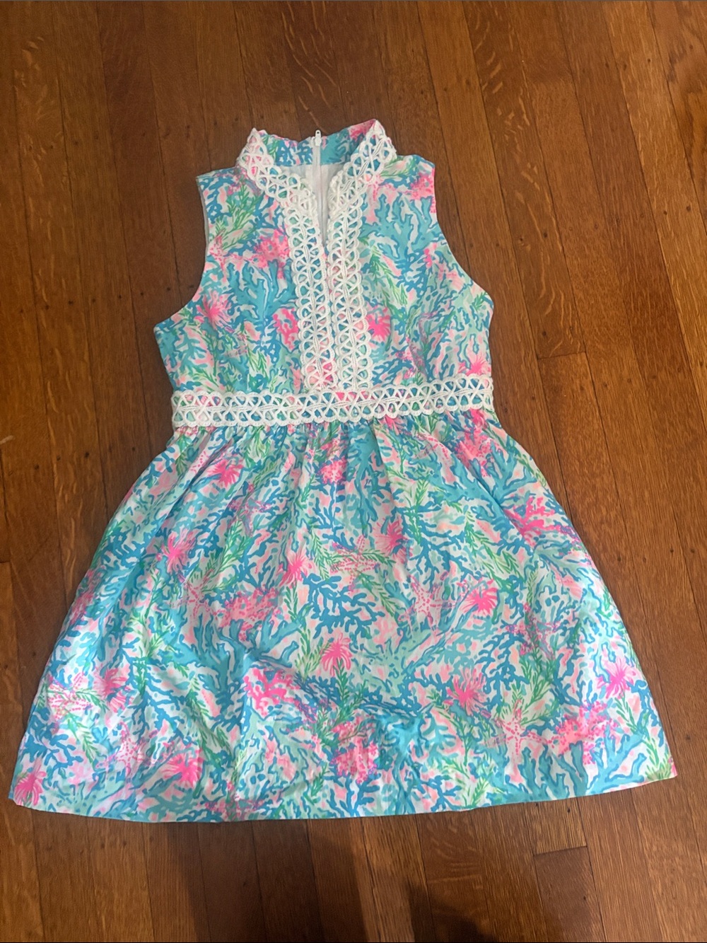 Lilly Pulitzer Sleeveless Coral-Print Dress in Pink, Aqua & Green